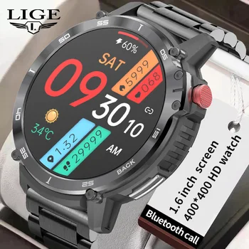 Смарт-часы LIGE 4G с большой Памятью, Мужские 1,6-Дюймовые Спортивные Часы С Голосовым Вызовом, Локальное Воспроизведение музыки IP68, Водонепроницаемые Мужские Умные Часы 2023 Изображение