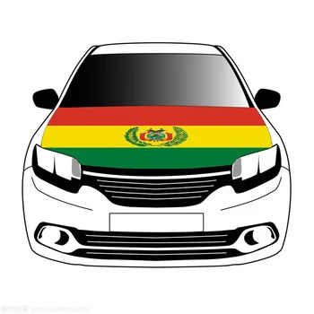 Крышка капота автомобиля с флагом Боливии 3,3x5 футов/5x7ft из 100% полиэстера, баннер на капоте автомобиля Изображение