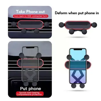 Гравитационный Автомобильный Держатель Телефона Air Vent Clip Вращающийся На 360 Крепление Без Магнитной Подставки Для мобильного Телефона Для iPhone 12 11 Samsung Xiao T4Y1 Изображение