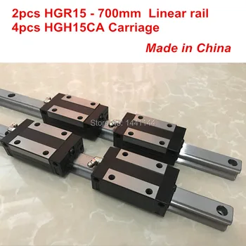 Линейная направляющая HGR15: 2шт HGR15 - 700mm + 4шт HGH15CA линейный блок каретки с ЧПУ Изображение