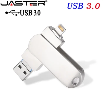 JASTAR Флеш-накопитель Lightning Otg Usb Flash Drive 3,0 для Iphone ipad Android 16 гб 32 ГБ 64 ГБ 128 ГБ 256 ГБ Флешка 3 in1Custom логотип Изображение