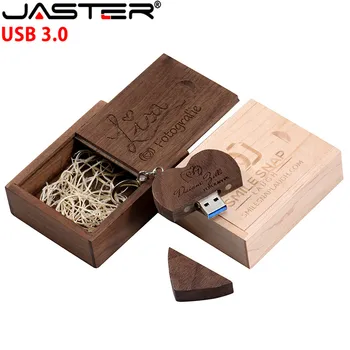 JASTER в форме сердца usb3.0 упаковочная коробка USB флэш-накопитель pendrive 4 ГБ 16 ГБ 32 ГБ 64 ГБ 128 фотография подарок настраиваемый бесплатный логотип Изображение