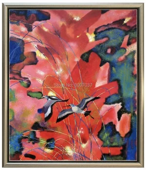 Большой размер ручной работы абстрактный красный цветок холст картина домашний декор ручная роспись маслом на холсте Бесплатная доставка UPS FedEx Изображение