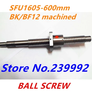 SFU1605 600 мм RM1605 600 мм свернутый шариковый винт 1 шт. + 1 шт. шариковая гайка + конец, обработанный для стандартной обработки BK/BF12 Изображение