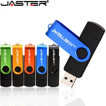 JASTER OTG USB флэш-накопитель 64G Металлический Вращающийся USB-накопитель 32GB16GB 8GB Креативный подарочный накопитель 4GB Бесплатные подарки с логотипом на заказ для детей Изображение