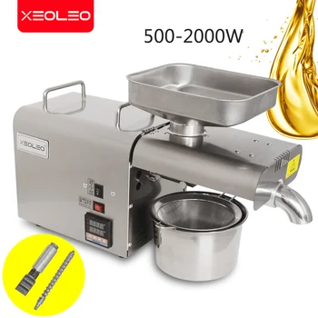 Машина для отжима масла XEOLEO коммерческая Машина для отжима Миндального масла Арахисовая машина для отжима подсолнечного/льняного/кунжутного масла 110/220 В 700 Вт Изображение