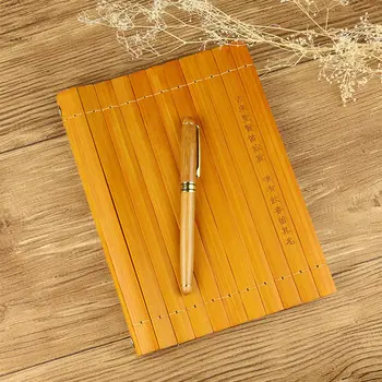 Набор блокнотов A5/B5 в классическом китайском стиле, бамбуковые накладки в старинном стиле, литературный и художественный дневник Изображение