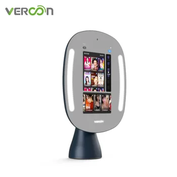 Зеркало для макияжа со светодиодной подсветкой на базе Android с сенсорным экраном Vercon Beauty Smart Изображение