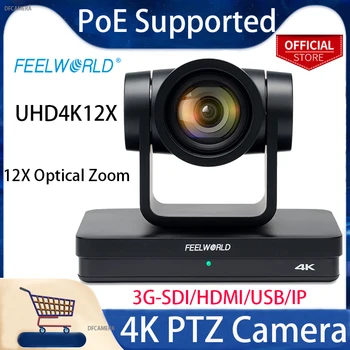 FEELWORLD UHD4K12X PTZ-камера с одновременной прямой трансляцией 3G-SDI/HDMI/USB/IP с 12-кратным оптическим зумом с поддержкой PoE 4K @ 30 кадров в секунду Изображение