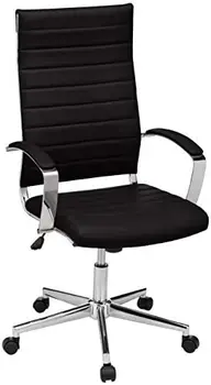 Вращающийся Офисный стул для руководителей с высокой спинкой, с ребристой обивкой Puresoft, Поясничная поддержка, Современный стиль, 23,9 