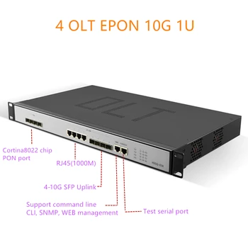 4 порта EPON OLT 1.25G восходящий канал 10G 4 порта E04 1U EPON OLT 4 порта для тройного воспроизведения olt epon 4 порта pon 1.25G SFP-порт PX20 + PX20 ++ PX20+++ Изображение