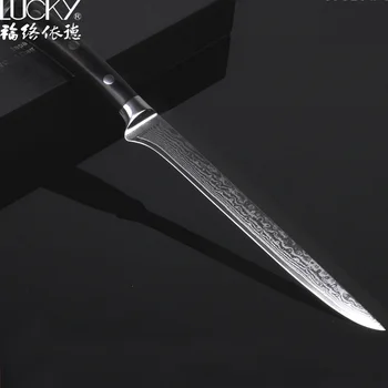 Японский Нож для разделки рыбного филе из дамасской стали vg10 с ручкой из натурального дерева Изображение