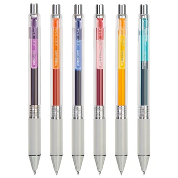 6 шт./кор. Deli A123, 0,5 мм, Гелевая ручка-пуля, красочные чернила, креативная нейтральная ручка, ручка для подписи Изображение