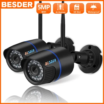 BESDER FHD 5MP Беспроводная Аудио IP-камера WiFi P2P RTSP 1080P с Обнаружением Движения Водонепроницаемая Камера Безопасности со Слотом для SD-карты iCSee Изображение