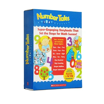 16 Книг/набор, Обучающие Сказки с цифрами, Английские книги для детей, Книга по математике для детей, игры, развивающие игрушки на английском языке Изображение