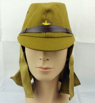1 шт., кепка солдата японской армии для мужчин, Офицерская полевая шерстяная кепка, Армейская зеленая боевая шляпа, коллекция военных фанатов Изображение
