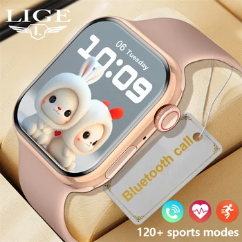Умные часы LIGE Wireless Charge Watch 9 Для женщин, уровень глюкозы в крови, Температура тела, Bluetooth-вызов, NFC, Мужские Умные часы для iOS Android Изображение