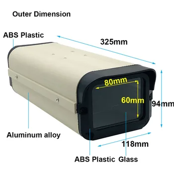 9-Дюймовый корпус камеры видеонаблюдения 325x118x94 мм из алюминиевого сплава, АБС-пластик, внутренний корпус для камеры безопасности Box Zoom Bullet Изображение