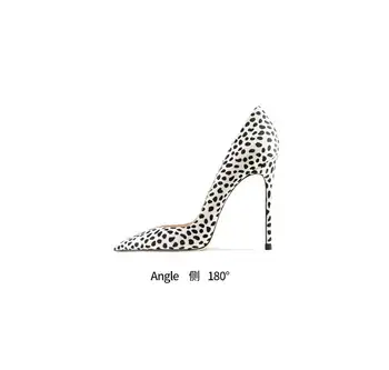 Женские Туфли-лодочки с леопардовым дизайном и мелким острым носком, Роскошные Босоножки на высоком каблуке-шпильке с принтом из натуральной кожи, Модная женская обувь 2022 года Изображение