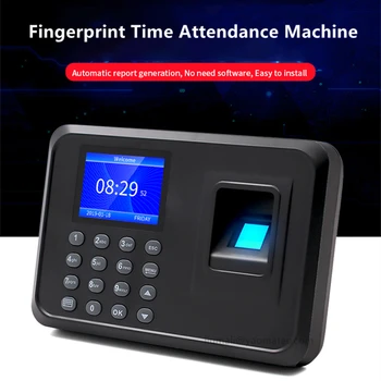 Интеллектуальное биометрическое устройство для записи времени отпечатков пальцев, устройство для регистрации отпечатков пальцев сотрудников LCD Scree Изображение