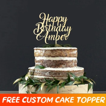 Изготовленный На заказ Декор Топпера Для Свадебного торта С Днем Рождения, Топпер Для Торта, Персонализированное Украшение для вечеринки на Годовщину Изображение