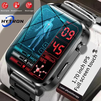 Смарт-часы HYTRON с двойным датчиком глюкозы, частоты сердечных сокращений, артериального давления, температуры тела, уровня кислорода в крови, Дистанционные 1,70-дюймовые умные часы Изображение