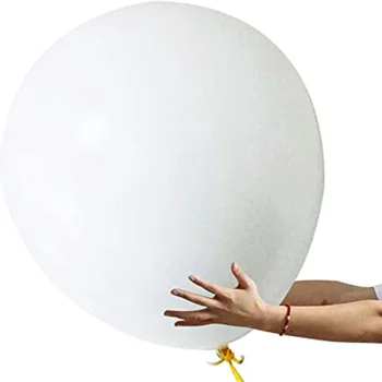 6 шт 36-дюймовых белых латексных больших круглых воздушных шаров для Дней рождения свадебных фотосессий и фестивалей, украшений для свадебных вечеринок Изображение