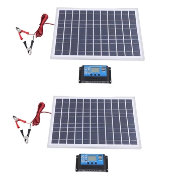 2X30 Вт 12 В Солнечная панель Зарядное устройство + 40A контроллер Для автомобиля RV, лодки, дома, Кемпинга Изображение