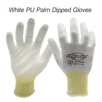 SAFETY-INXS 120 пар дышащих и быстросохнущих защитных перчаток из полиэстера с полиуретановым покрытием, рабочие перчатки механика Изображение