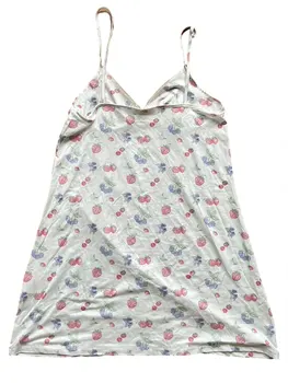 Женская ночная рубашка на бретельках с цветочным принтом, летняя одежда для сна - Удобная и стильная ночная рубашка Y2K Изображение