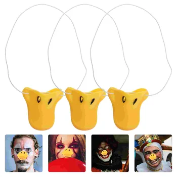 Портативный Реквизит для вечеринки с утиным носом, 3 шт., Компактные Виниловые сменные носы Изображение