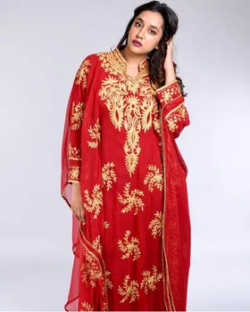Женское Длинное платье, Новое Платье из Дубая, Марокканское платье Фараша, Изысканное Длинное Платье, Мусульманская юбка 54 Дюйма Изображение