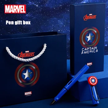 2023 Marvel Аниме Мстители Капитан Америка Подарочный набор Ручек 0,38 мм Практическая Ручка Канцелярский набор Для учеников начальной школы Подарок Изображение