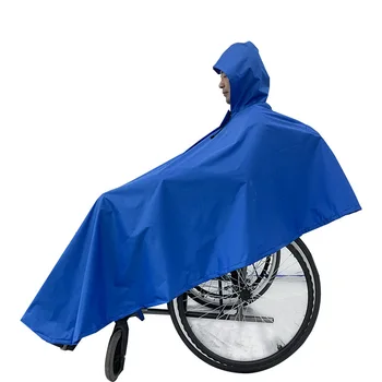 Плащ для инвалидных колясок из утолщенного и удлиненного полиэстера, водонепроницаемая защитная светоотражающая накидка-пончо Изображение