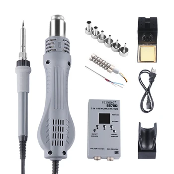 Электрический паяльник, фена, станция для распайки, два светодиодных цифровых портативных BGA-инструмента для ремонта электронных телефонов Изображение