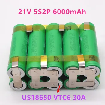 VT C6 12 В-21 В US18650 6000 мАч 30 ампер для батареи отвертки 12,6 В, сварочная паяльная лента 3S1P, батарейный блок 12,6 В (по индивидуальному заказу) Изображение