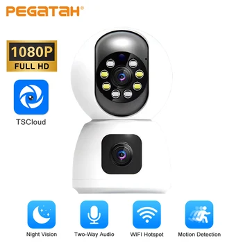 PEGATAH 1080P WIFI Камера Домашней Безопасности, внутренняя камера наблюдения P2P, Радионяня, Автоматическое Отслеживание, Купольные беспроводные PTZ IP-камеры Изображение