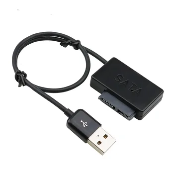 Ноутбук CD-ROM Привод SATA к USB-кабелю 6P + 7P SATA к USB 2.0 Easy Drive Линейная Раздаточная коробка Приводы Чехлы Компьютерные компоненты Изображение
