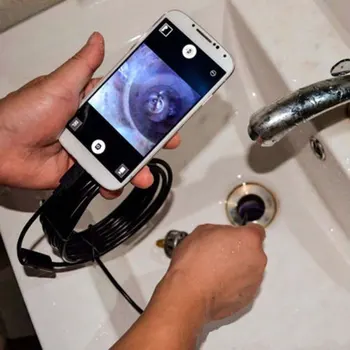 1 М 1,5 М 5,5 мм 7 мм Эндоскопическая камера Гибкая IP67 Водонепроницаемая Инспекционная Бороскопическая камера для ПК с Android, ноутбук с регулируемыми 6 светодиодами Изображение