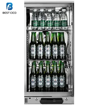Портативный Мини-компрессорный холодильник, Небольшой мини-холодильник со стеклянной дверью Изображение