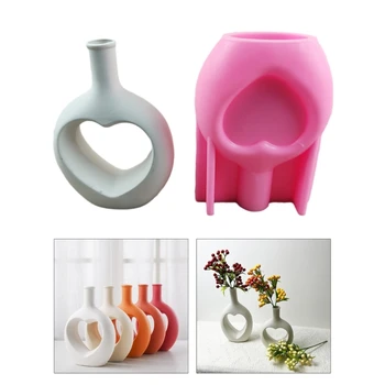 Формы для ваз в форме сердца, форма для горшков для растений ручной работы, силиконовый материал для рукоделия T8DE Изображение