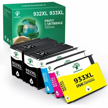 5 упаковок картриджей 932XL 933XL с чернилами для HP OfficeJet 7510 7600 7612 High Yield Изображение