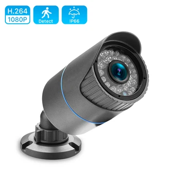 1080P Security POE IP-камера Металлическая Сетевая Камера Видеонаблюдения 30M IR Ночного Видения CCTV Водонепроницаемая наружная 2MP Bullet Cam Изображение