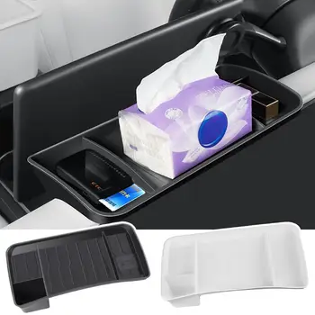 Автомобильный органайзер для Tesla Model 3 Y-образный задний ящик для хранения, Невидимый лоток для организации, коробка для салфеток, Аксессуары для интерьера автомобиля Изображение