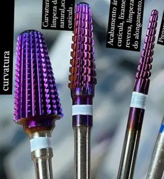 Горячо! Purple Pro Цельные твердосплавные сверла для ногтей, Электрические сверлильные станки для нейл-арта, пилочки для нейл-арта, инструменты для нейл-арта, обрезка и полировка нижнего ногтя Изображение