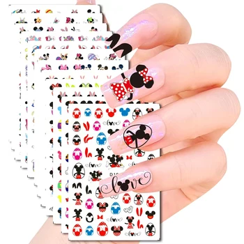 1 шт., 3D наклейка для ногтей с Мультяшным Микки, Товары для дизайна ногтей, 3D наклейка Принцессы Диснея, наклейка для дизайна ногтей, сделай сам, аниме Наклейка для ногтей Изображение