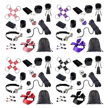 10 шт. Игрушка для связывания Пары, специальный набор для связывания, наручники для рук, игрушка для женщин и мужчин 10CB Изображение