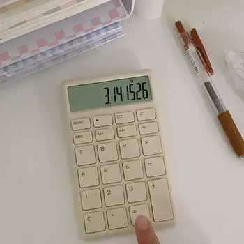 Полезный Мини-калькулятор, многоразовый школьный калькулятор, работающий на батарейках, 12-значный карманный калькулятор Широкого применения Изображение