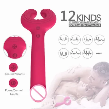 Красный вибрирующий Фаллоимитатор, USB зарядка, G-spot, Стимуляция клитора, кольца для пениса, вибратор, мужчины и женщины Используют секс-игрушки для взрослых Изображение