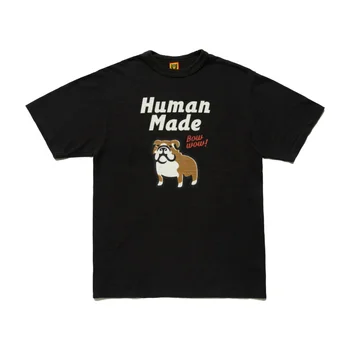 HUMAN MADE 22SS, летний модный топ с короткими рукавами, французский бульдог, хлопковая футболка с рисунком из бамбука для мужчин и женщин Изображение